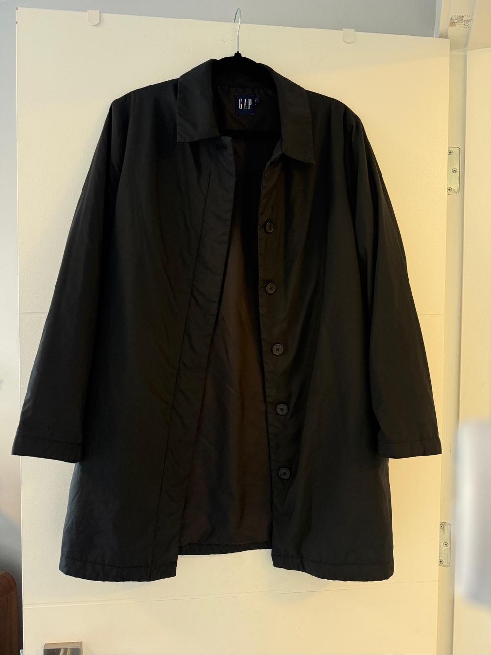 Vintage GAP Black Lightweight Trench Coat Jacket | Size Small